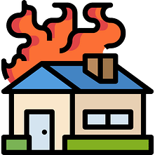 home on fire icon