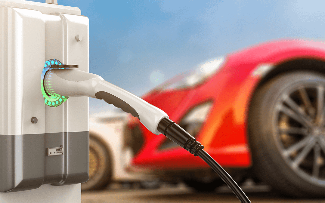 EV Charger and Sports Car